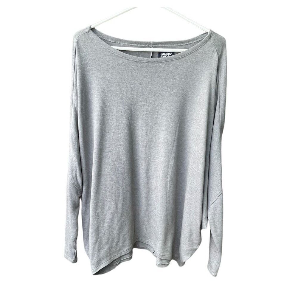 Lands End size L dolman sleeves sweater. Neutral Light grey